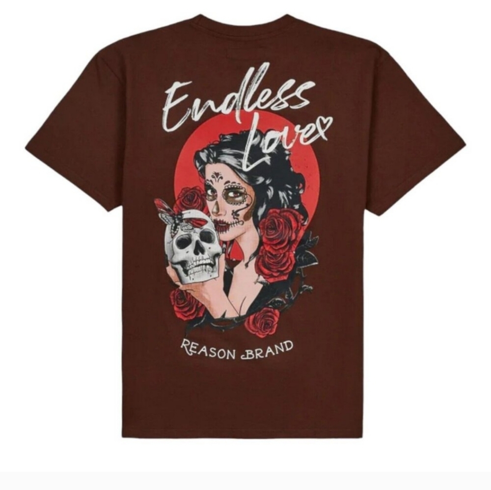 Reason endless love print short sleeve t shirt